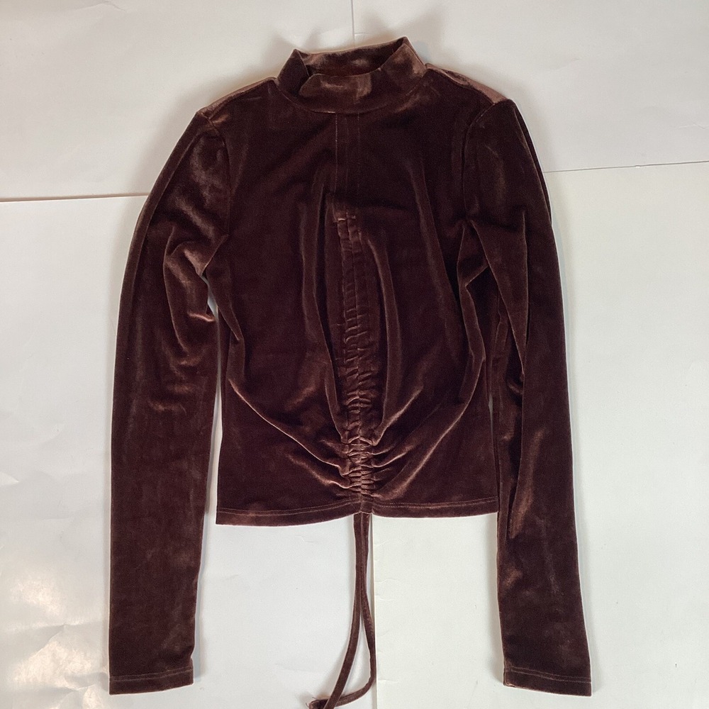 Grave Fame Womens Blouse Shirt Top Sz XS Long Sleeve Casual Solid Comfort